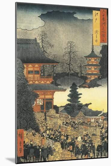 New Year's Eve Party in Asakusa, in the City of Edo, by Ando Hiroshige-Ando Hiroshige-Mounted Giclee Print