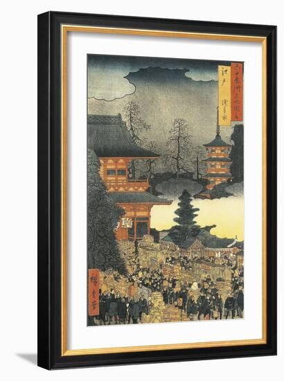 New Year's Eve Party in Asakusa, in the City of Edo, by Ando Hiroshige-Ando Hiroshige-Framed Giclee Print