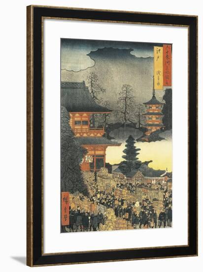 New Year's Eve Party in Asakusa, in the City of Edo, by Ando Hiroshige-Ando Hiroshige-Framed Giclee Print