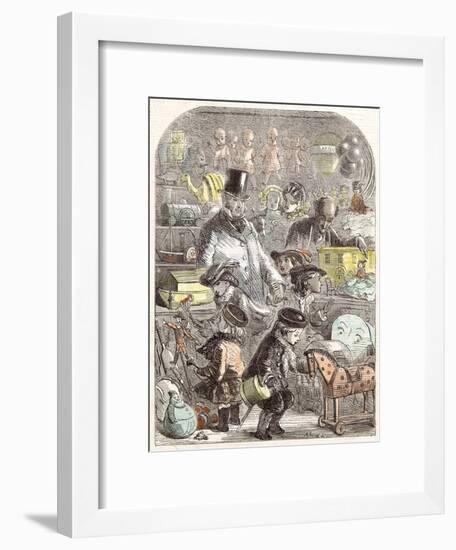 New Year's Gifts, the Toyshop, Jackson Children, 1860-null-Framed Giclee Print