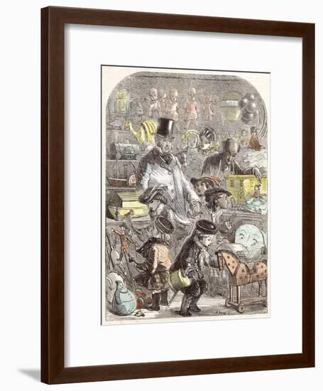 New Year's Gifts, the Toyshop, Jackson Children, 1860-null-Framed Giclee Print