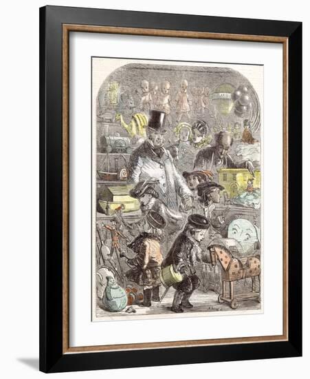 New Year's Gifts, the Toyshop, Jackson Children, 1860-null-Framed Giclee Print