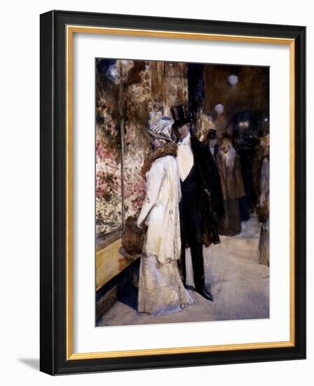 New Year's Nocturne, New York, 1892-Childe Hassam-Framed Giclee Print