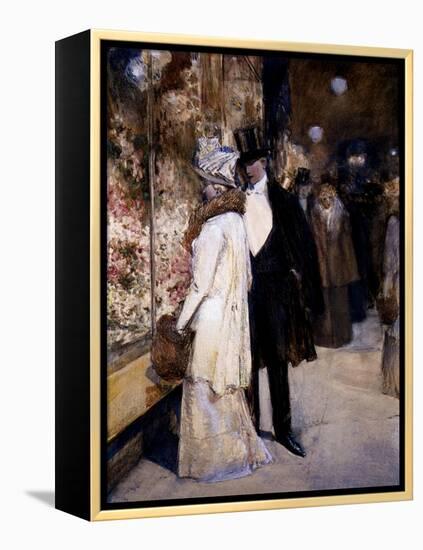 New Year's Nocturne, New York, 1892-Childe Hassam-Framed Premier Image Canvas