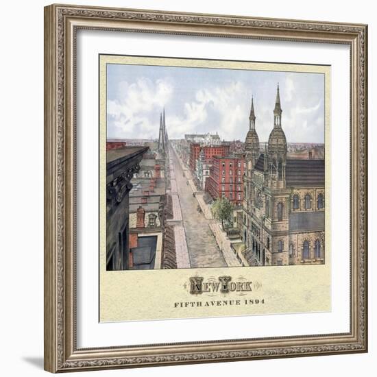 New York 5th Ave 1894-Vintage Lavoie-Framed Giclee Print