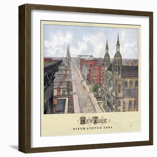 New York 5th Ave 1894-Vintage Lavoie-Framed Giclee Print