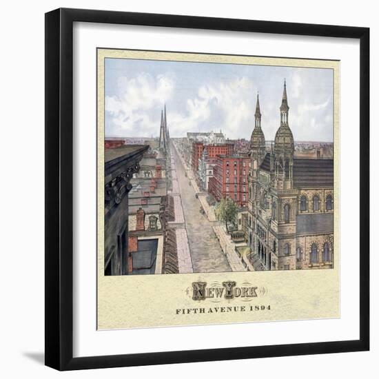 New York 5th Ave 1894-Vintage Lavoie-Framed Giclee Print