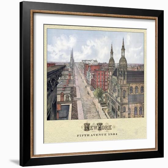 New York 5th Ave 1894-Vintage Lavoie-Framed Giclee Print