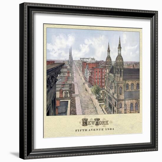 New York 5th Ave 1894-Vintage Lavoie-Framed Giclee Print