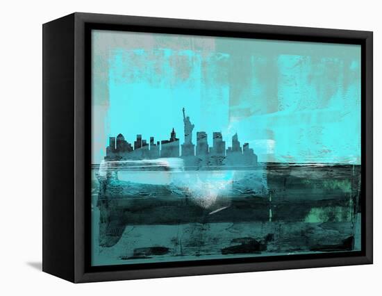 New York Abstract Skyline I-Eline Isaksen-Framed Stretched Canvas