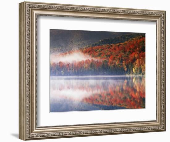 New York, Adirondack Mts, Fall and Fog Reflecting in Heart Lake-Christopher Talbot Frank-Framed Photographic Print