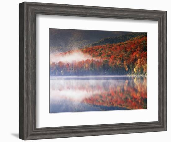 New York, Adirondack Mts, Fall and Fog Reflecting in Heart Lake-Christopher Talbot Frank-Framed Photographic Print