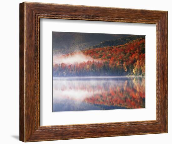 New York, Adirondack Mts, Fall and Fog Reflecting in Heart Lake-Christopher Talbot Frank-Framed Photographic Print