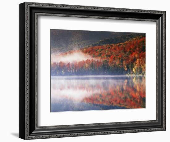 New York, Adirondack Mts, Fall and Fog Reflecting in Heart Lake-Christopher Talbot Frank-Framed Photographic Print