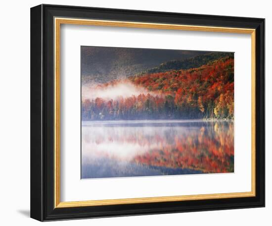 New York, Adirondack Mts, Fall and Fog Reflecting in Heart Lake-Christopher Talbot Frank-Framed Photographic Print