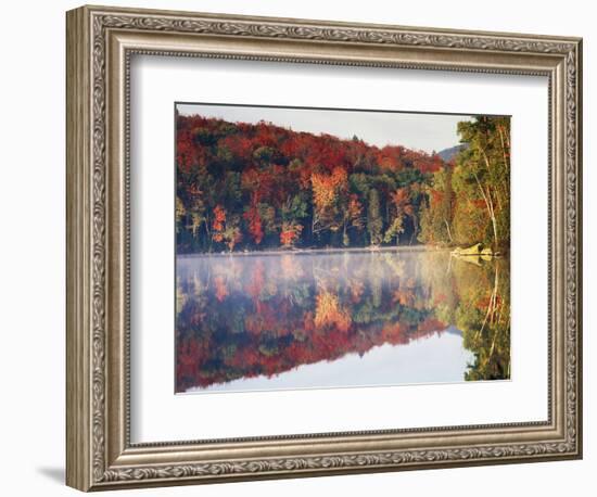 New York, Adirondack Mts, Sugar Maples and Fog at Heart Lake in Autumn-Christopher Talbot Frank-Framed Photographic Print