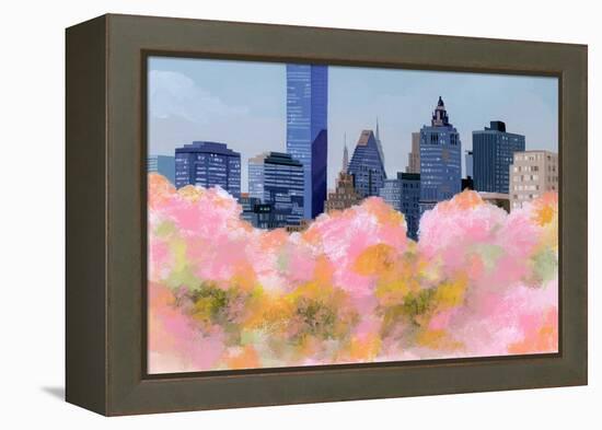 New York and Cherry Blossoms, 2016 (Painting)-Hiroyuki Izutsu-Framed Premier Image Canvas