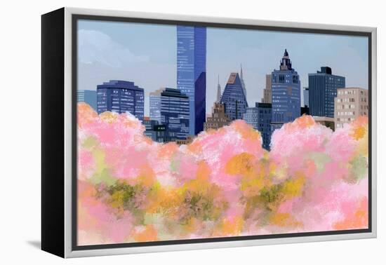 New York and Cherry Blossoms, 2016 (Painting)-Hiroyuki Izutsu-Framed Premier Image Canvas
