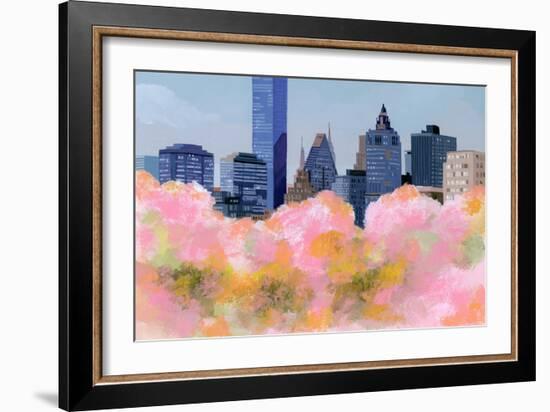 New York and Cherry Blossoms, 2016 (Painting)-Hiroyuki Izutsu-Framed Giclee Print