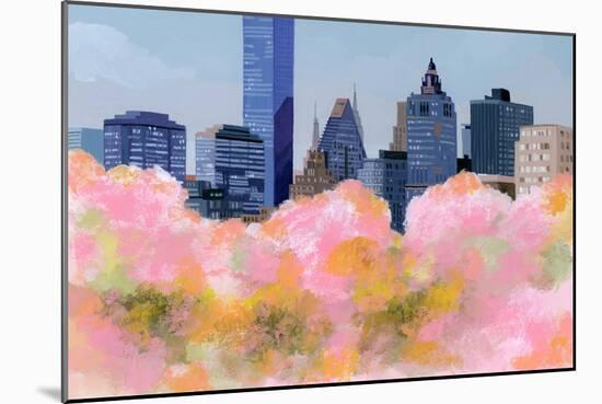 New York and Cherry Blossoms, 2016 (Painting)-Hiroyuki Izutsu-Mounted Giclee Print