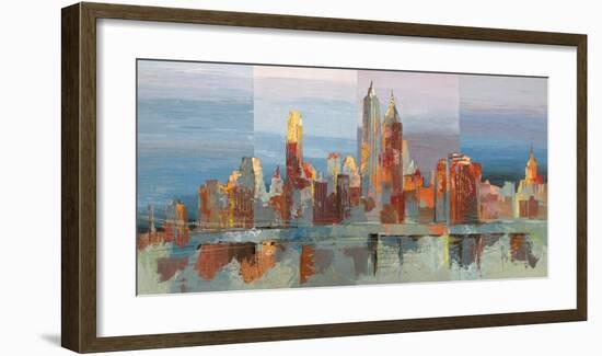 New York astratta-Luigi Florio-Framed Art Print