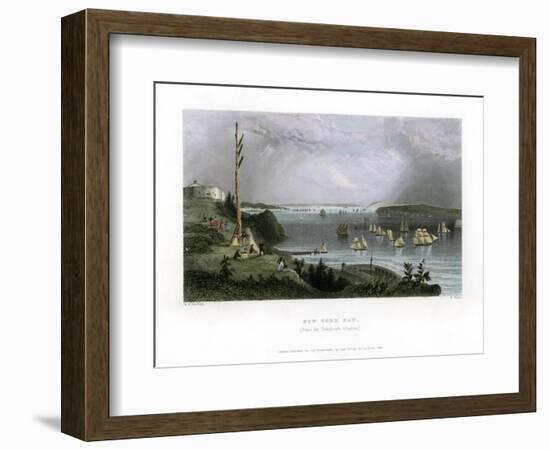 New York Bay as Seen from the Telegraph Station, USA, 1838-R Wallis-Framed Giclee Print