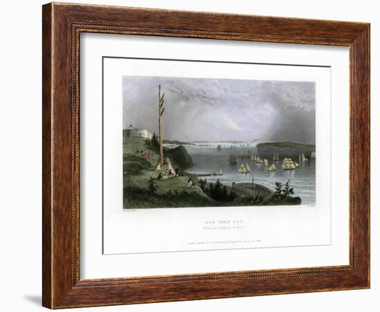 New York Bay as Seen from the Telegraph Station, USA, 1838-R Wallis-Framed Giclee Print