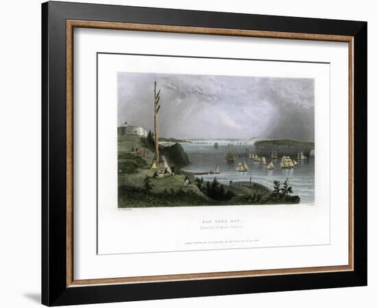 New York Bay as Seen from the Telegraph Station, USA, 1838-R Wallis-Framed Giclee Print