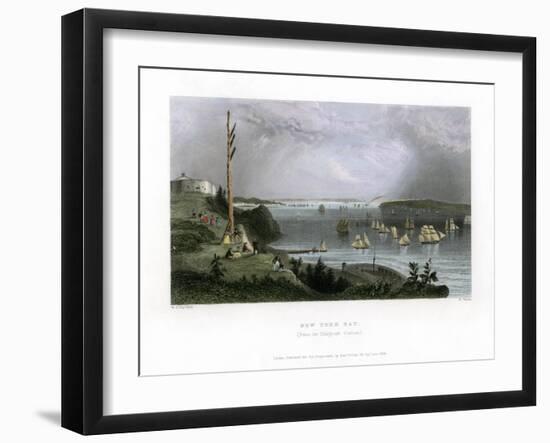 New York Bay as Seen from the Telegraph Station, USA, 1838-R Wallis-Framed Giclee Print