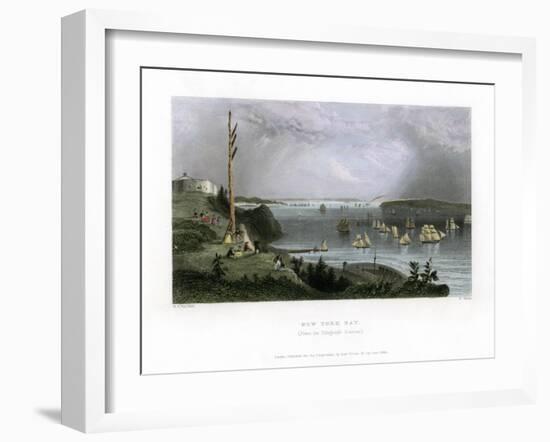 New York Bay as Seen from the Telegraph Station, USA, 1838-R Wallis-Framed Giclee Print