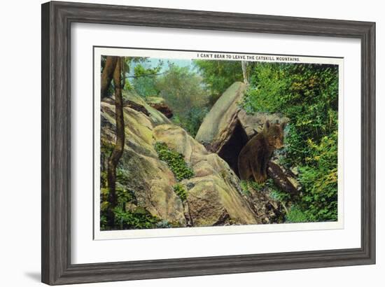 New York - Bear in the Catskill Mountains-Lantern Press-Framed Art Print