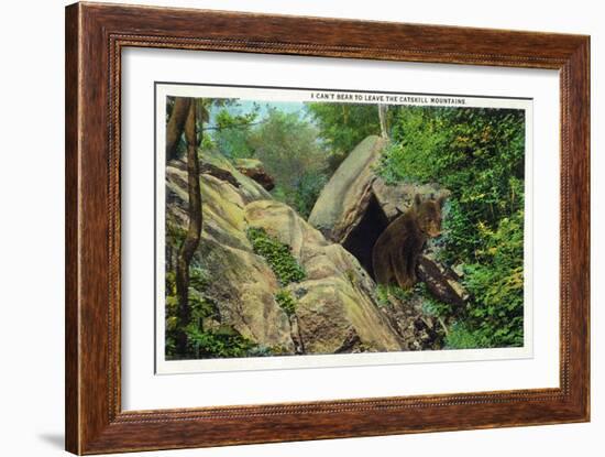 New York - Bear in the Catskill Mountains-Lantern Press-Framed Art Print