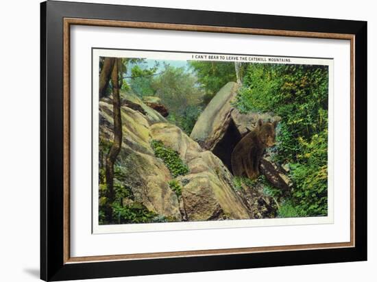 New York - Bear in the Catskill Mountains-Lantern Press-Framed Art Print