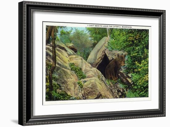 New York - Bear in the Catskill Mountains-Lantern Press-Framed Art Print