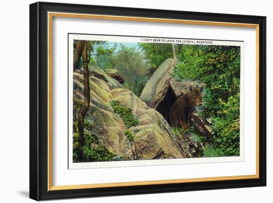 New York - Bear in the Catskill Mountains-Lantern Press-Framed Art Print