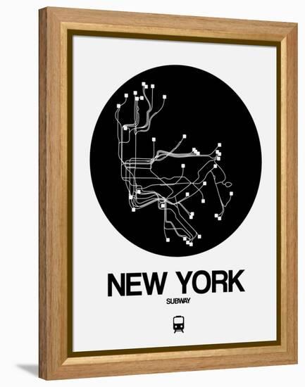 New York Black Subway Map-NaxArt-Framed Stretched Canvas