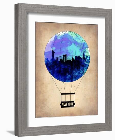 New York Blue Air Balloon-NaxArt-Framed Art Print