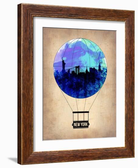 New York Blue Air Balloon-NaxArt-Framed Art Print