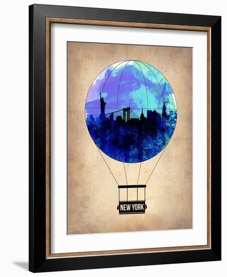 New York Blue Air Balloon-NaxArt-Framed Art Print