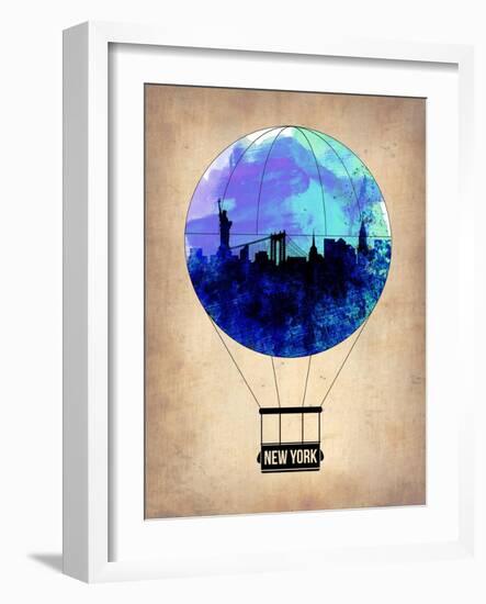 New York Blue Air Balloon-NaxArt-Framed Art Print