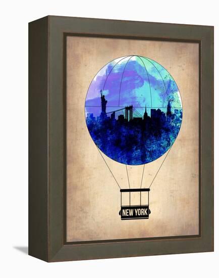 New York Blue Air Balloon-NaxArt-Framed Stretched Canvas