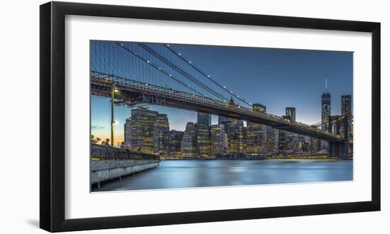 New York - Blue Hour over Manhattan-Michael Jurek-Framed Art Print