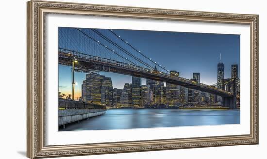 New York - Blue Hour Over Manhattan-Michael Jurek-Framed Photographic Print