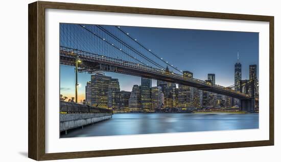 New York - Blue Hour Over Manhattan-Michael Jurek-Framed Photographic Print