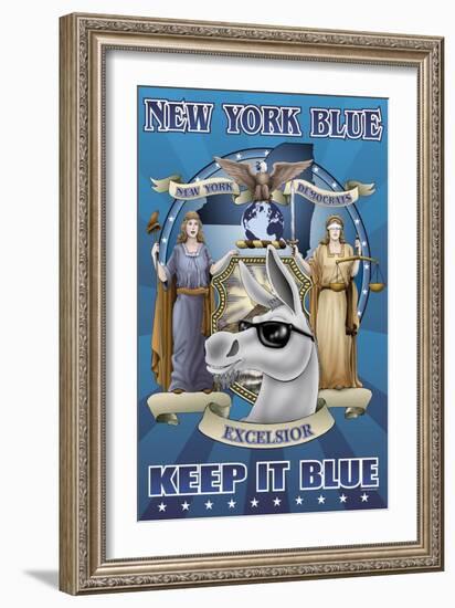 New York Blue, Keep It Blue-Richard Kelly-Framed Art Print