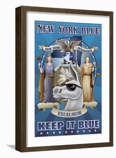 New York Blue, Keep It Blue-Richard Kelly-Framed Art Print