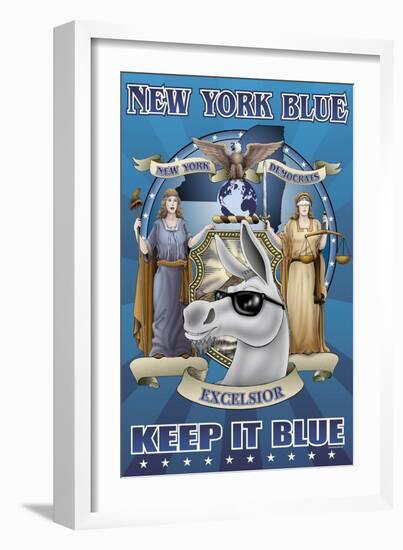 New York Blue, Keep It Blue-Richard Kelly-Framed Art Print