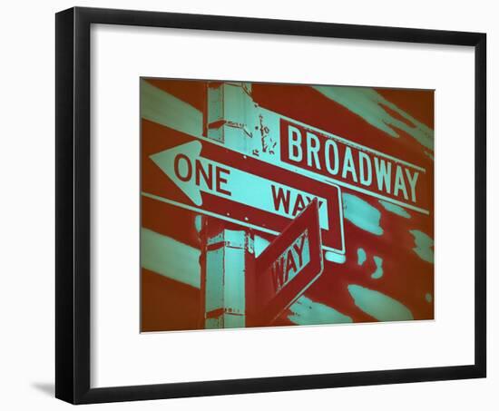 New York Broadway Sign-NaxArt-Framed Art Print