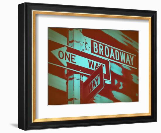 New York Broadway Sign-NaxArt-Framed Art Print