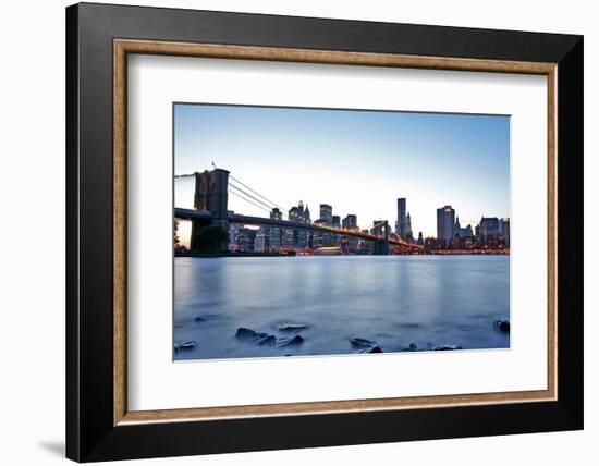 New York, Brooklyn Bridge and Lower Manhattan-Skaya-Framed Photographic Print